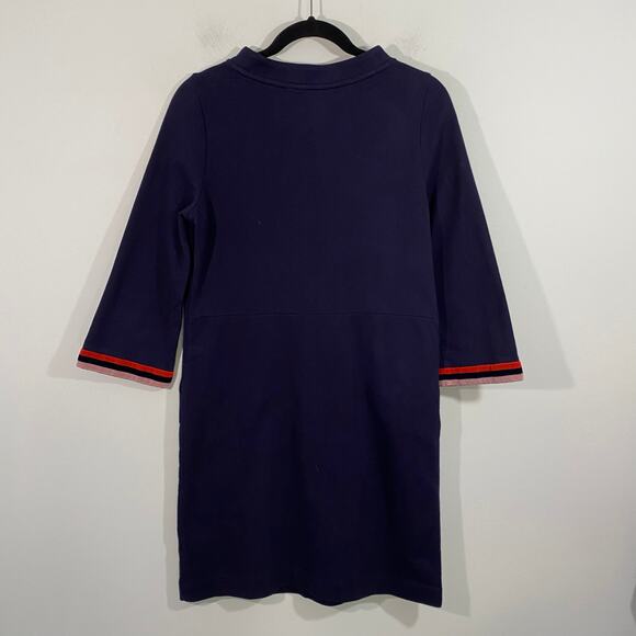 Boden Navy Livia Velvet Striped Cuff Quarter Sleeve Sweatshirt Dress Size 6R - Picture 9 of 9
